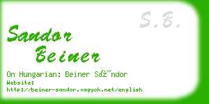 sandor beiner business card